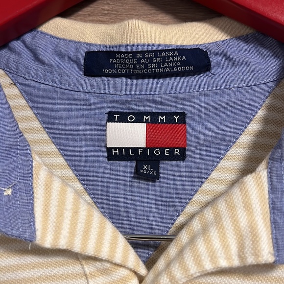TOMMY HILFIGER Cotton Polo Shirt Short Sleeve Tan Size XL - Picture 4 of 5